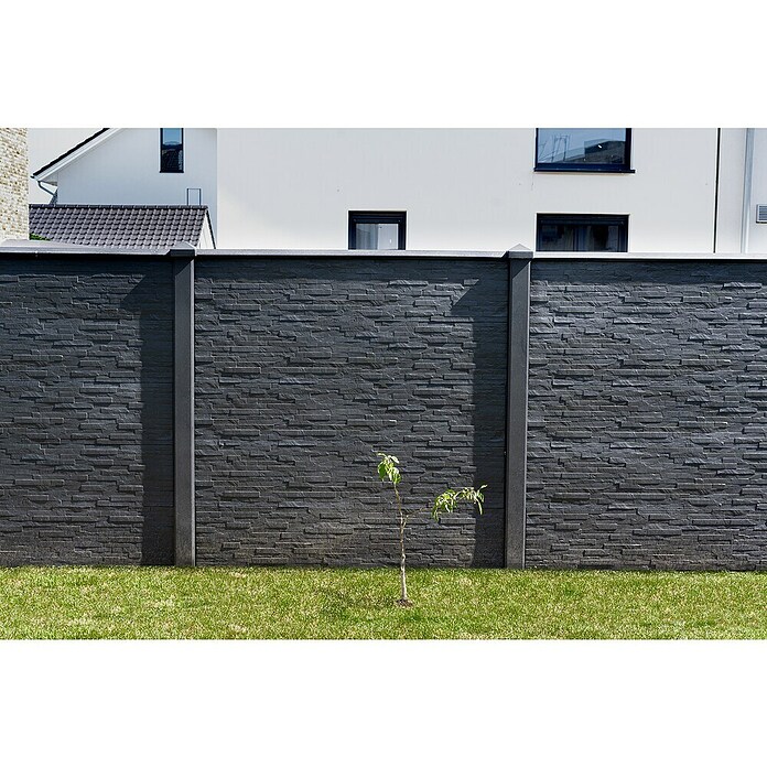 Beckers Betonzaun Zaunelement Klassik Rimini Motiv (184 x 26 cm, Beton, Betongrau) | BAUHAUS