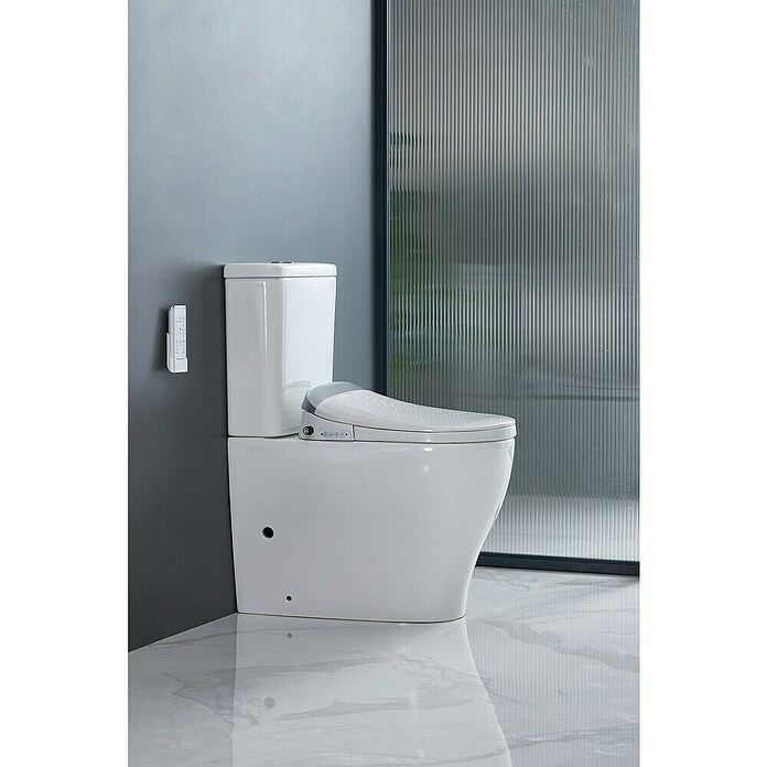Pack de WC adosado Smart Vanda (Sin borde de descarga, Salida WC: Vertical, Con mando a distancia, Blanco) | BAUHAUS