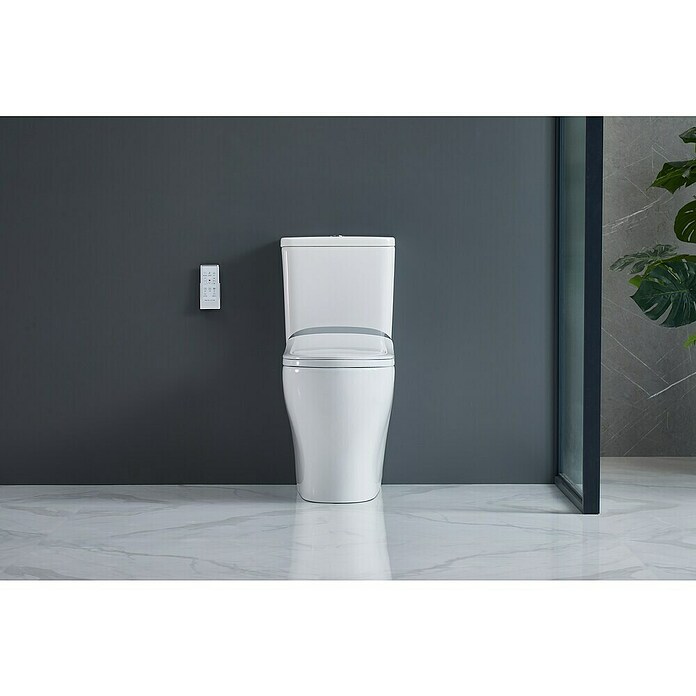 Pack de WC adosado Smart Vanda (Sin borde de descarga, Salida WC: Vertical, Con mando a distancia, Blanco) | BAUHAUS