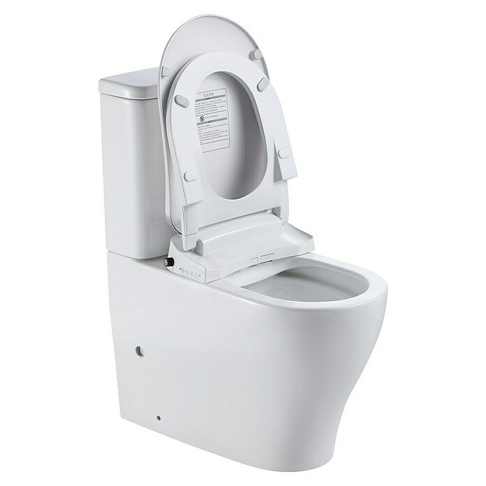 Pack de WC adosado Smart Vanda (Sin borde de descarga, Salida WC: Vertical, Con mando a distancia, Blanco) | BAUHAUS