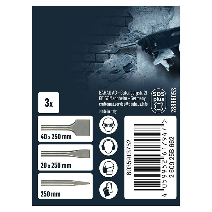 Craftomat Meißel-Set (3 -tlg., SDS Plus) | BAUHAUS