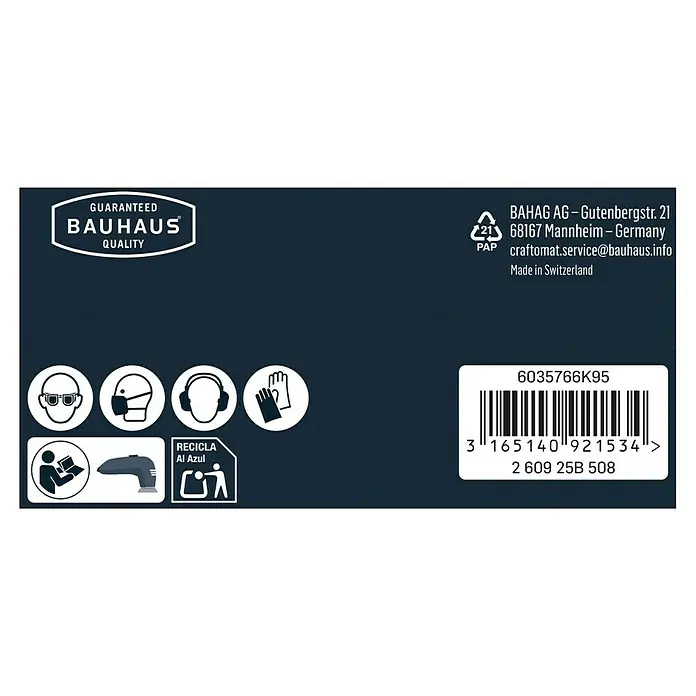 Craftomat Delta-Schleifpapier BFWP - L x B: 82 x 82 mm, 60 - 240, 6 Stk. - Produktinformationen: Bauhaus Qualitätsgarantie, Kontaktdaten, Recyclinghinweis und Barcode für eine einfache Identifizierung.