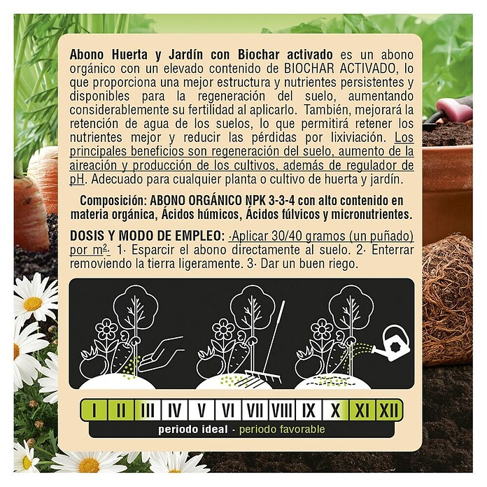 Flower Abono para huertos y jardín Biochar (800 g) | BAUHAUS