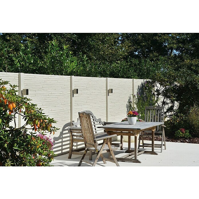 Beckers Betonzaun Zaunelement Standard Toscana Motiv (200 x 38,5 cm, Beton, Betongrau) | BAUHAUS