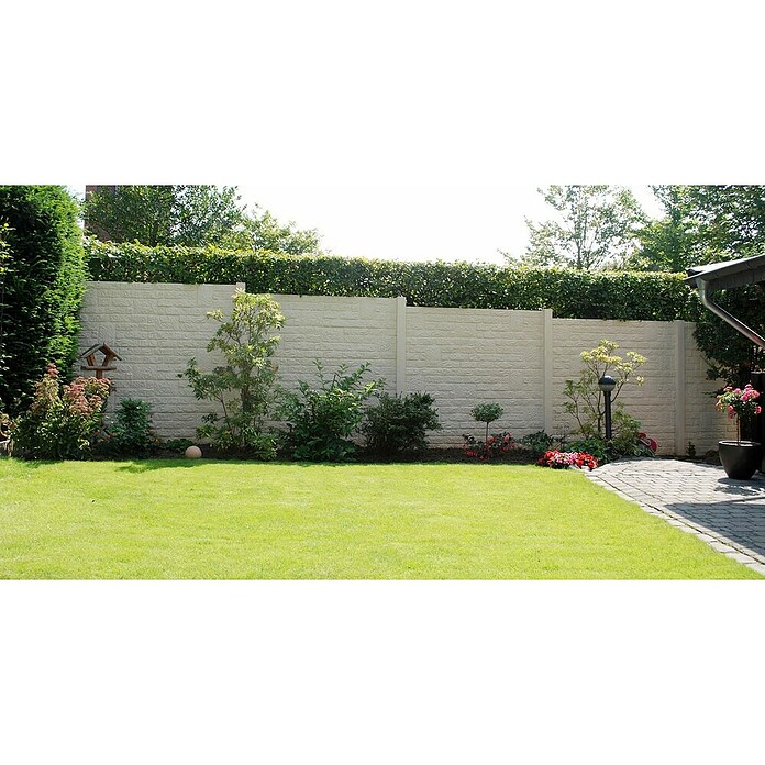 Beckers Betonzaun Zaunelement Standard Romania Motiv (200 x 38,5 cm, Beton, Betongrau) | BAUHAUS