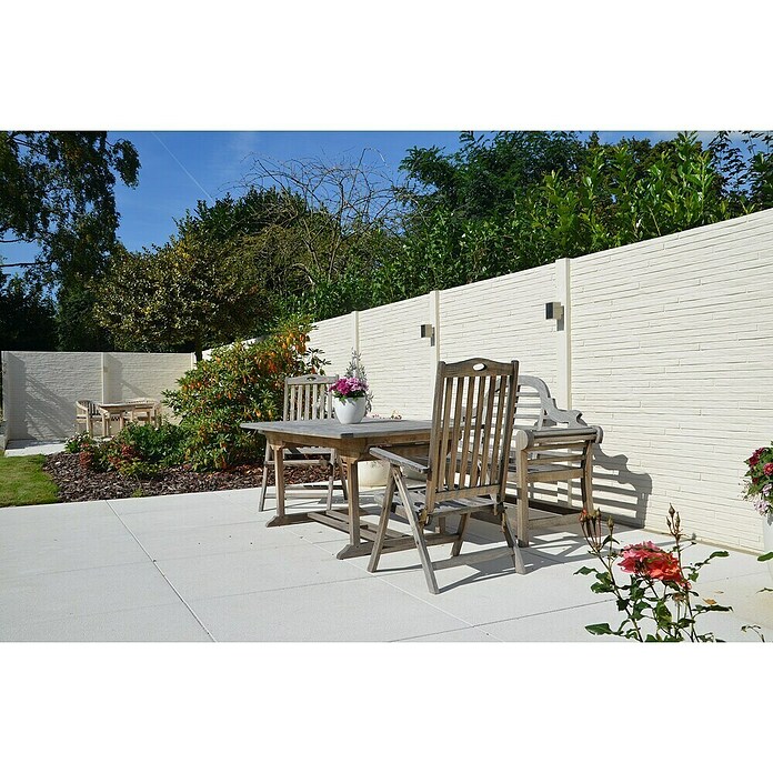 Beckers Betonzaun Zaunelement Standard Toscana Motiv (200 x 38,5 cm, Beton, Betongrau) | BAUHAUS