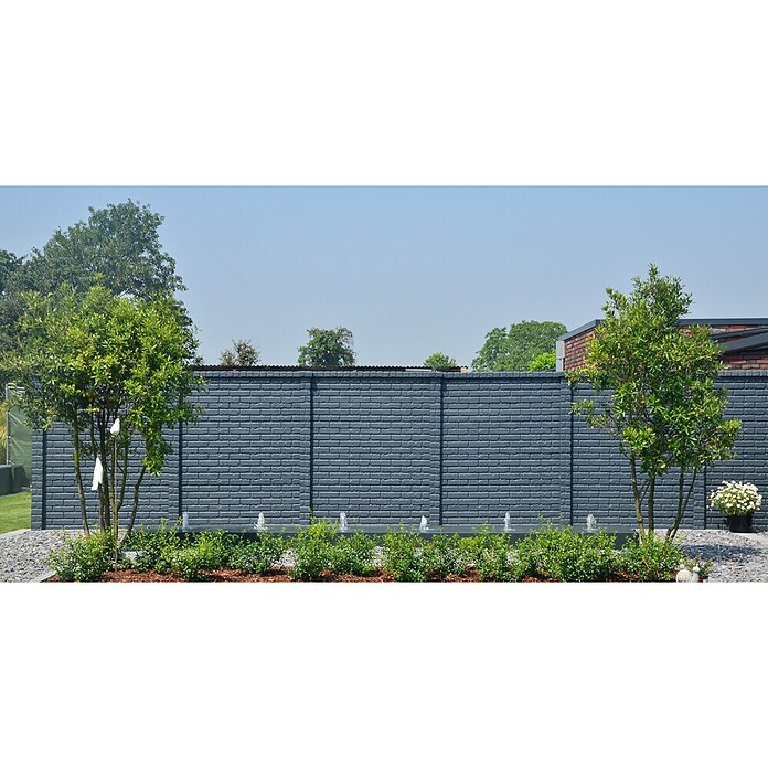 Beckers Betonzaun Zaunelement Mediterran Klassik-Stein (144 x 30 cm, Beton, Betongrau) | BAUHAUS