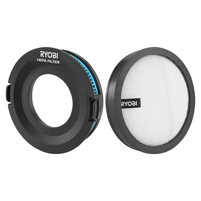 Ryobi Ersatzfilter - Passend für: Ryobi ONE+ Akku-Staubsauger RASV18BL-0 - Ryobi HEPA Filter-Set für Staubsauger, bestehend aus einem Filterrahmen und einem Filterelement, zur effektiven Staubfiltration.