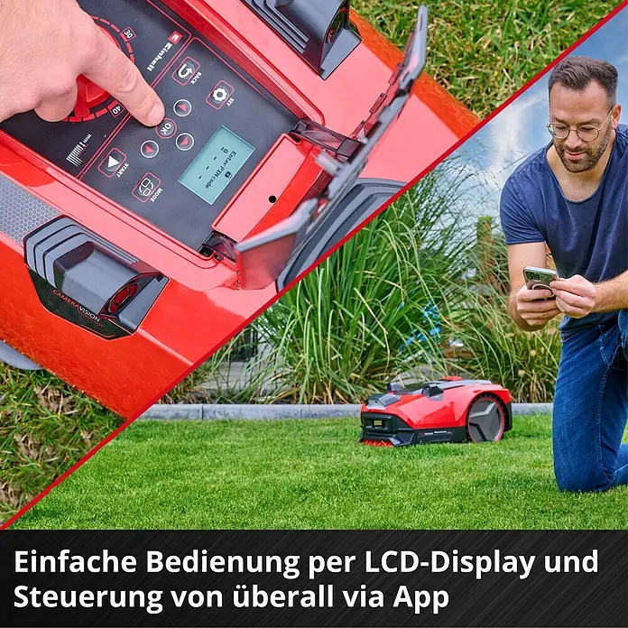 Einhell Power X-Change 18V Mähroboter FREELEXO CAM PLUS 600600 m², Schnittbreite: 18 cm, Kamera-gestützte Navigation, Ultraschallsensorik Info