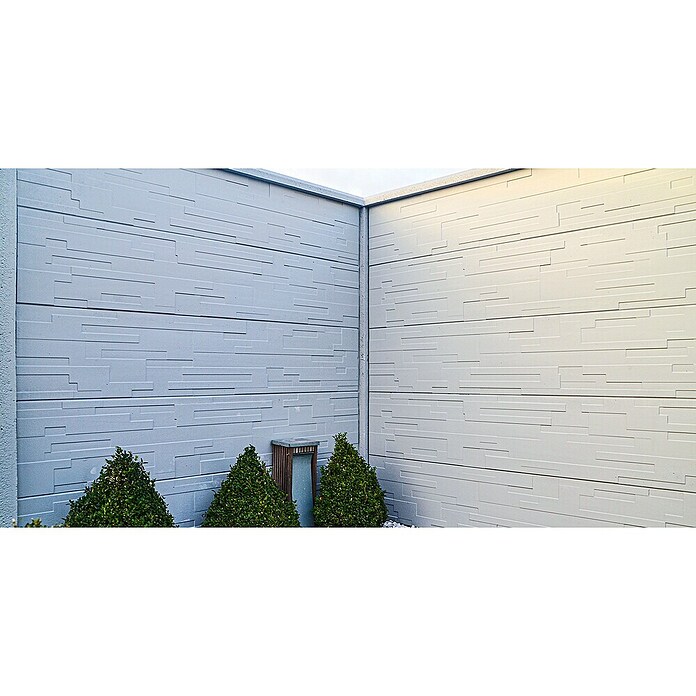 Beckers Betonzaun Zaunelement Standard Tetris Motiv (200 x 38,5 cm, Beton, Betongrau) | BAUHAUS