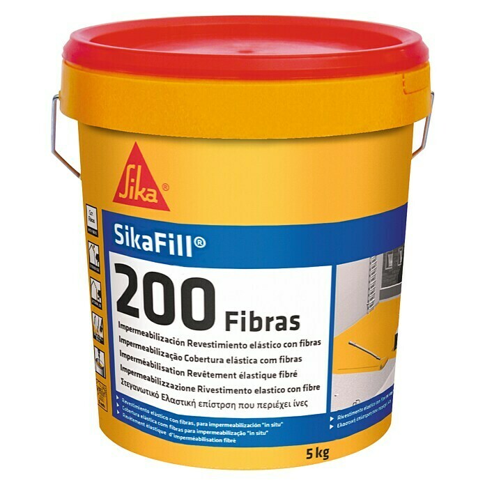 Sika Impermeabilizante SikaFill-200 Fibras (Rojo, 5 kg)