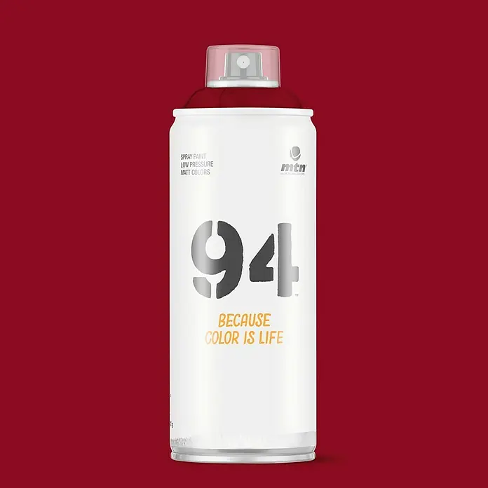mtn Pintura decorativa en spray 94 - Vino tinto, Mate, 400 ml - Una lata de aerosol MTN 94 en una presentación vibrante. Ideal para proyectos artísticos.