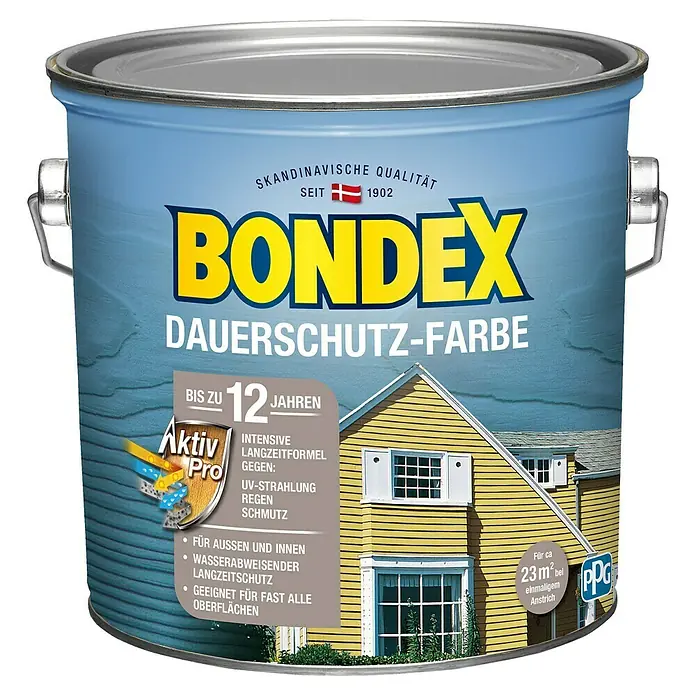 Bondex Dauerschutzfarbe - Schiefer, 2,5 l - Eine Dose Bondex Dauerschutz-Farbe in Anthrazit RAL 7016, ideal für langanhaltenden Schutz von Oberflächen im Innen- und Außenbereich.