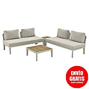 Sunfun Solo Conjunto de muebles sofá + mesa de centro (4 pzs., Gris claro) | BAUHAUS
