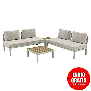Sunfun Solo Conjunto de muebles sofá + mesa de centro (4 pzs., Gris claro)