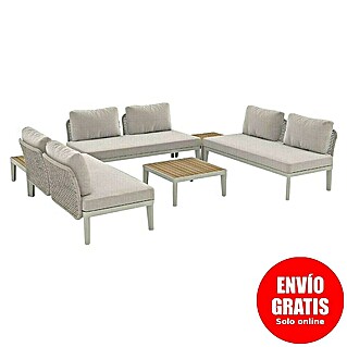 Sunfun Solo Conjunto de muebles sofá + mesa de centro (6 pzs., Gris claro)