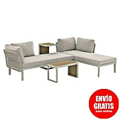 Sunfun Solo Conjunto de muebles chaise lounge + mesa auxiliar (4 pzs., Gris claro) | BAUHAUS
