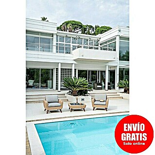 Conjunto de muebles Royal sillones + mesa (3 pzs., Ratán sintético/Aluminio, Beige)