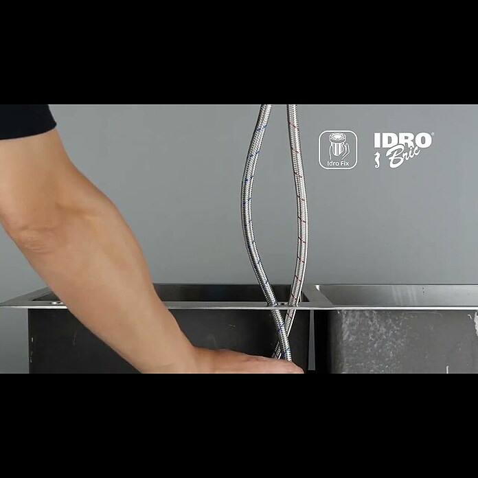 Grifo de cocina Tokyo (Acero/Negro) | BAUHAUS