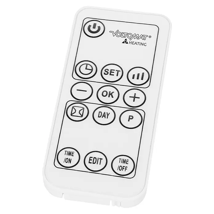 Voltomat HEATING Heizlüfter - 1.000 W - 2.000 W, Weiß, 29,5 x 19 x 31,6 cm, IP22 - Ein weißer Voltomatt® Heizungsregler mit diversen Funktionstasten. Kompakte Bauweise und einfache Bedienung zeichnen ihn aus.