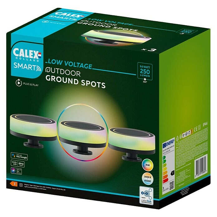 3 stuks led-vloerlamp, RUNDA padmarkering voor