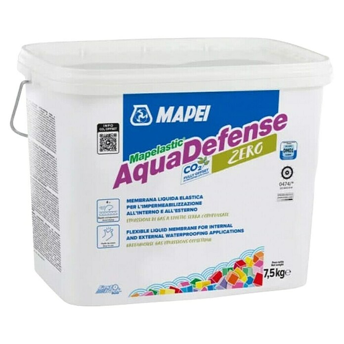 Mapei Vodoodbojni omet Mapelastic Aquadefense Zero  (7,5 kg, Poraba: 1,3 kg/m² na mm debeline sloja) | Tesnilne mase | Gradbena kemija | Gradbeni material | Izdelki | BAUHAUS