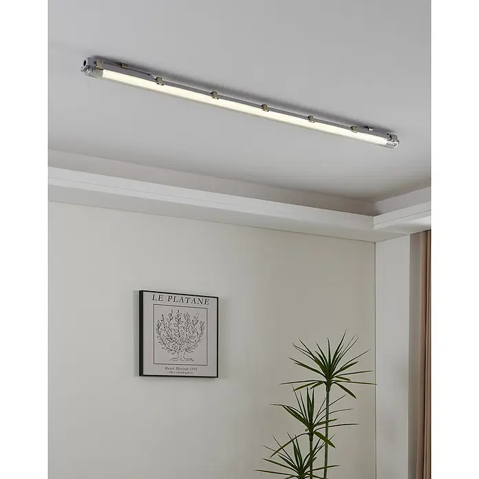 Eglo LED-Röhre - Länge: 59 cm, Neutralweiß, 10 W, 1.100 lm, G13 - Moderne, graue LED-Deckenleuchte, die ein helles, gleichmäßiges Licht für eine angenehme Atmosphäre im Raum bietet.