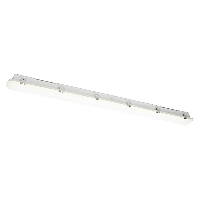 Eglo Feuchtraumleuchte Expert Prime - 24 W, L x B x H: 119 x 8,5 x 8 cm, Grau, Neutralweiß - Weißes, rechteckiges feuchtraumgeeignetes LED-Lichtband mit Montageclips.