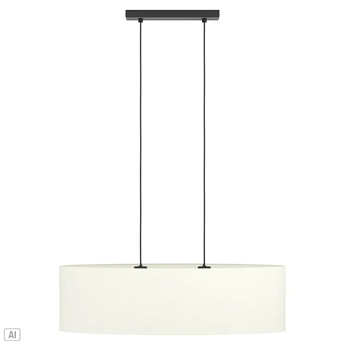 Eglo LED-Pendelleuchte Febres - 60 W, L x B x H: 78 x 22 x 110 cm, Weiß, Schwarz - Elegante rechteckige Pendelleuchte mit schlanken, schwarzen Aufhängungen. Perfekt für moderne Räume.
