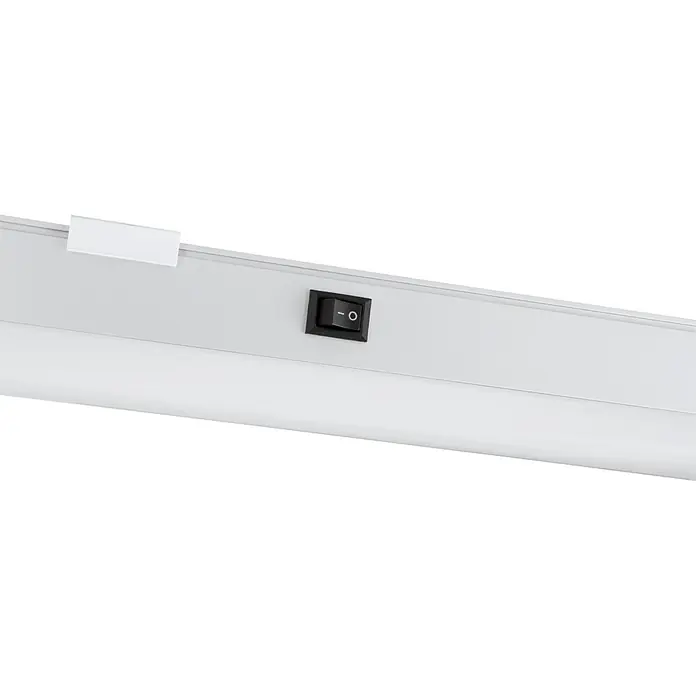 Eglo LED-Unterbauleuchte Mattanza - L x B x H: 60 x 3 x 4 cm, Lichtfarbe: Neutralweiß, 220 V - 240 V - Weiße Unterbauleuchte mit schwarzem Wippschalter.