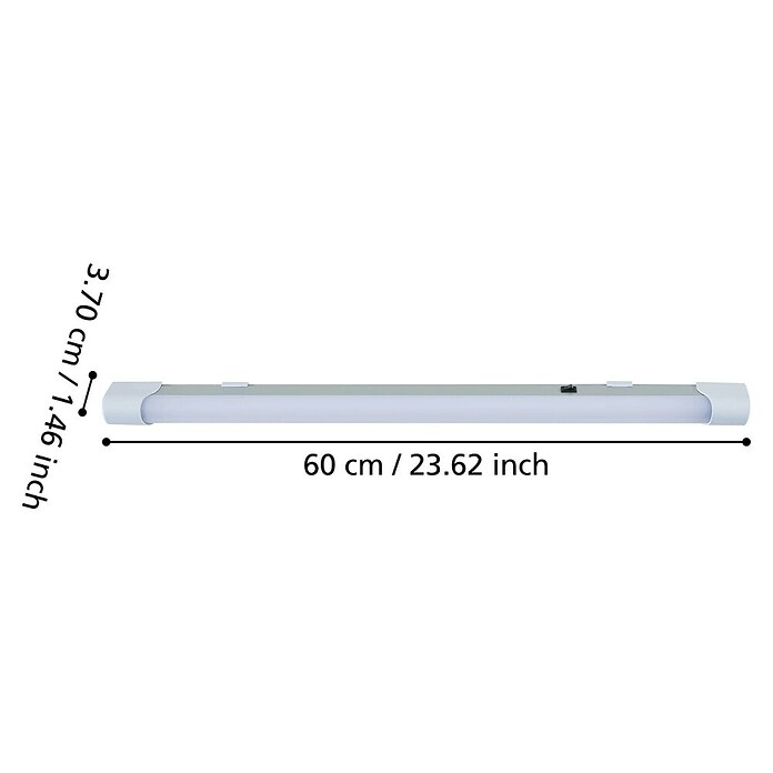Eglo Podelementna LED svjetiljka  (D x Š x V: 60 x 3 x 4 cm, Boja svjetla: Neutralno bijelo, 220 V - 240 V) | BAUHAUS