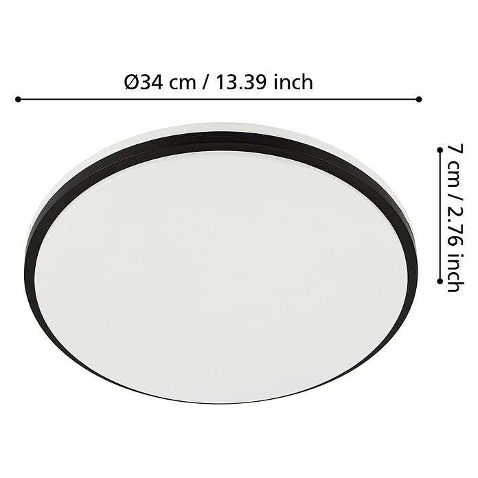 Eglo LED-Deckenleuchte Margidore (18 W, Weiß, Schwarz, Warmweiß) | BAUHAUS