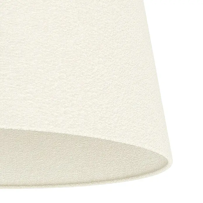 Eglo LED-Deckenleuchte Febres - 60 W, Schwarz, Weiß, Durchmesser: 35 cm - Nahaufnahme eines runden, elfenbeinfarbenen Teppichs mit Textur, der ein Gefühl von Komfort und Wärme vermittelt.