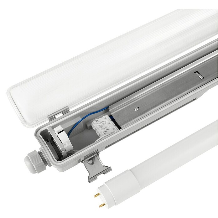 Eglo Feuchtraumleuchte Basic Plus (10 W, Grau, Neutralweiß, 65 cm, 7,3 cm) | BAUHAUS