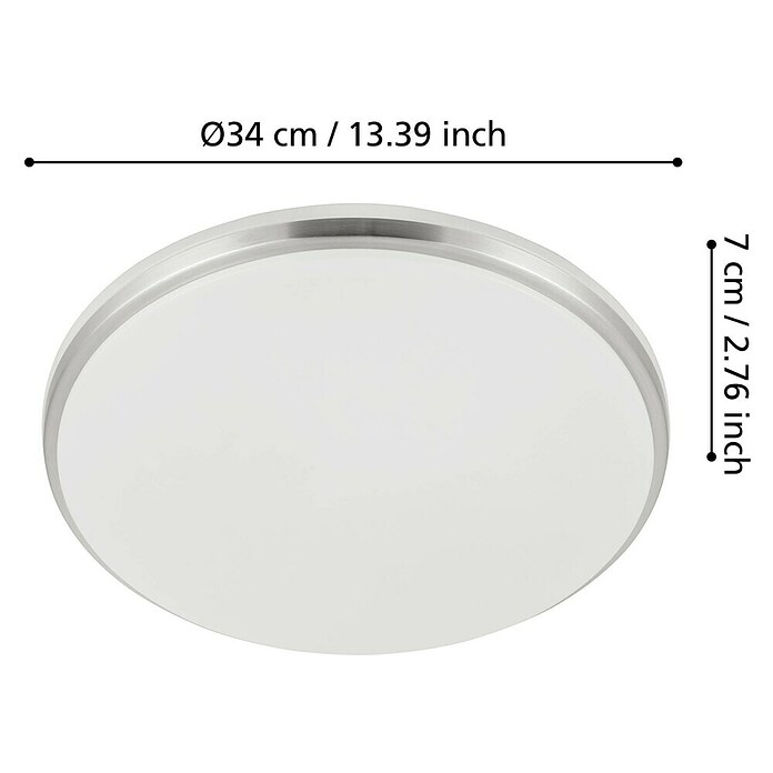 Eglo LED-Deckenleuchte Margidore (18 W, Weiß, Silber, Warmweiß) | BAUHAUS