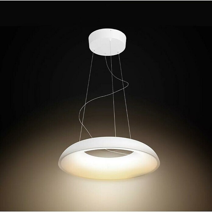 Philips Hue Lámpara colgante LED redonda Amaze (25 W, Ø x Al: 43,4 x 150 cm, Blanco, Blanco) | BAUHAUS