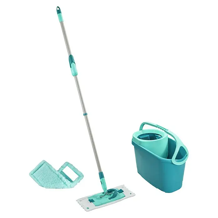 Leifheit Bodenwisch-Set Clean Twist M Ergo - 4 -tlg., 6 l - Ein Bodenreinigungsset mit Eimer und Mopp. Ideal für schnelle und gründliche Reinigung. Das Set enthält einen Mopp, einen Eimer und einen Moppaufsatz.