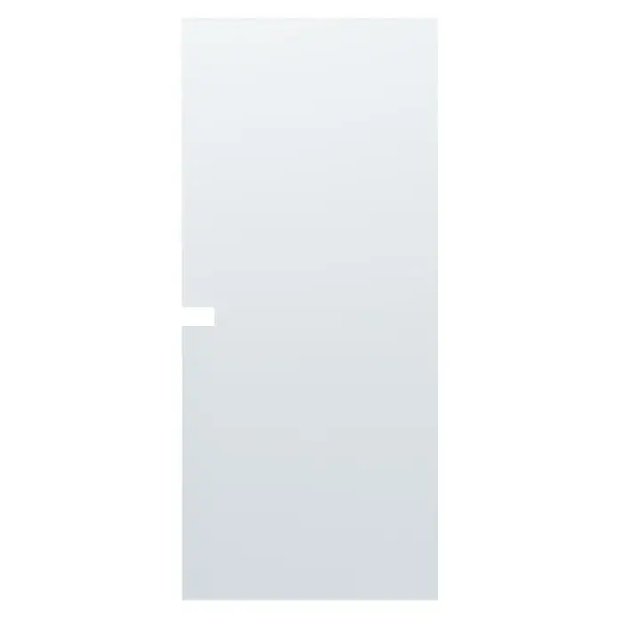 Entravia Glasschiebetür - 985 x 2.105 mm, Satiniertes Glas, Mit Schlossbohrung, Passend für: Entravia Simple-Pocket Schiebetürsystem - Durchsichtige rechteckige Folie mit einer Lasche am linken Rand.