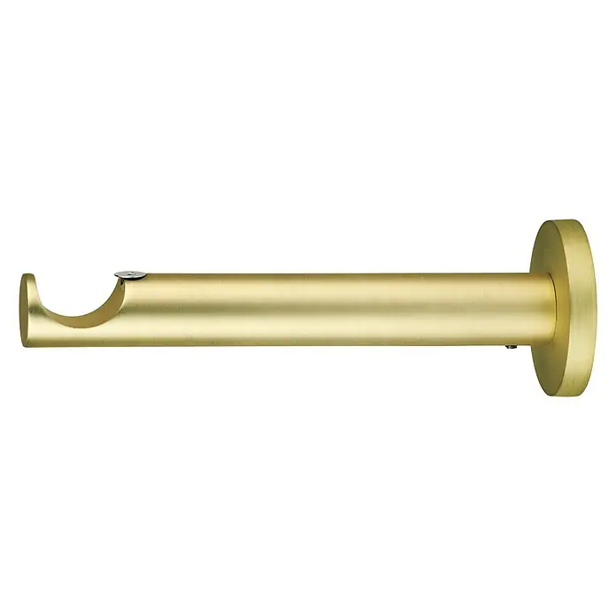 Expo Ambiente Träger Function - Messingoptik matt, Geeignet für: Gardinenstangen Ø 25 mm, 16,5 cm - Goldene Gardinenstangenhalterung zur Wandmontage. Ein elegantes Accessoire für die Fensterdekoration, das Funktionalität und Ästhetik vereint.