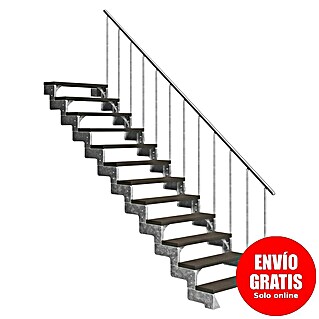 Sogem Escalera exterior Gardentop (80 cm, Número de escalones: 12 ud., Recto, Acero Galvanizado, Marrón)