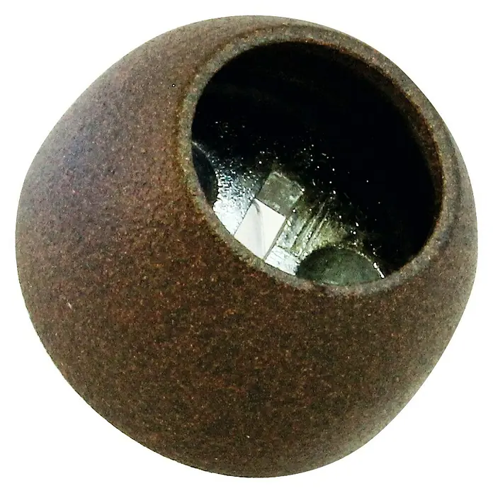 Expo Ambiente Trägerverlängerung - Rost, Geeignet für: Gardinenstangen Ø 20 mm - Einzigartiger brauner Keramik-Übertopf mit großer Öffnung, ideal für Zimmerpflanzen oder als dekoratives Element.