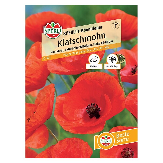 Sperli Blumensamen Klatschmohn (Papaver rhoeas, Rot, Saatzeit: April, Blütezeit: Juni) | BAUHAUS