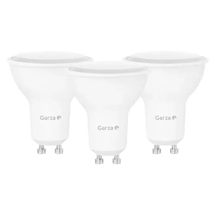 Garza Set de bombillas LED - GU10, Capacidad de atenuación: No regulable, Blanco cálido, 700 lm, 7 W, 3 ud. - Tres bombillas LED blancas de Garza, diseñadas para soluciones de iluminación brillantes y eficientes.\n