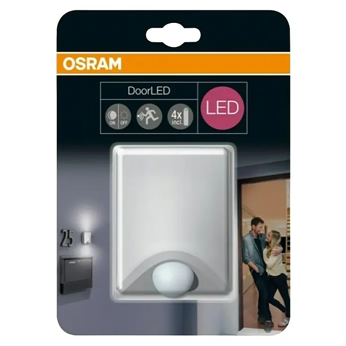 Osram Luz para puerta LED Doorled -  - Embalaje de una lámpara OSRAM DoorLED, una luz LED con detector de movimiento para áreas de entrada, baterías incluidas.