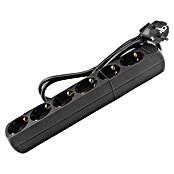 Base de enchufe múltiple (x 6, Negro, Longitud del cable: 1,4 m)