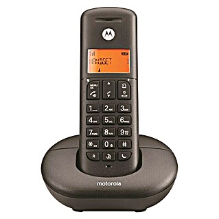 Motorola Teléfono inalámbrico E201 (Rellamada, Negro)