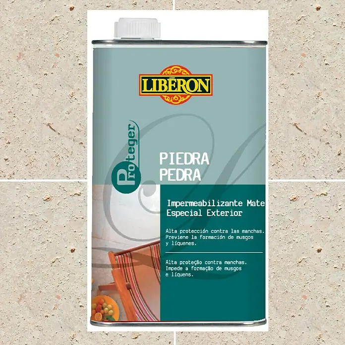 Libéron Impermeabilizante Mate para Piedra - Transparente, 1 l - Protector de piedra y roca Liberon, un sellador mate especialmente para uso exterior, ofrece alta protección contra las manchas y evita la formación de musgo.