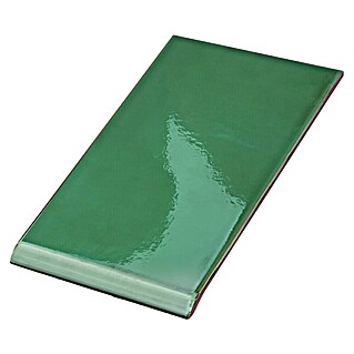 Baldosa vierteaguas (28 x 14 cm, Verde oscuro, Brillante)