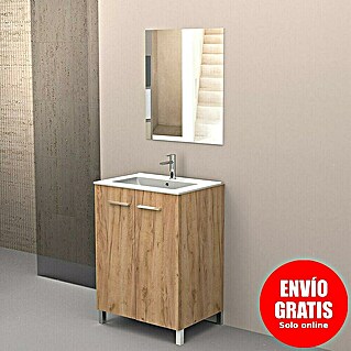 Conjunto de mueble de baño Smart (Ancho: 60 cm, Roble, 3 pzs.)