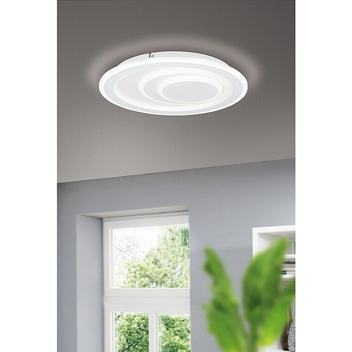 Eglo Plafón LED redondo Palagiano 1 (14 W, Ø x Al: 38 x 5 cm, Blanco, Blanco cálido, 2.200 lm) | BAUHAUS